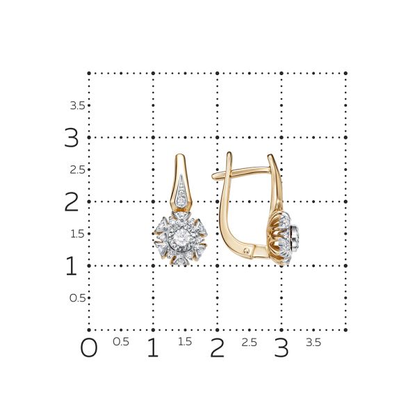 Серьги с 30 бриллиантами из красного золота 132533