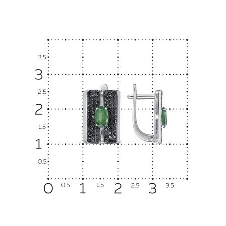 Серьги с изумрудами из белого золота 130534