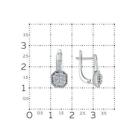 Серьги с 44 бриллиантами из белого золота 127073