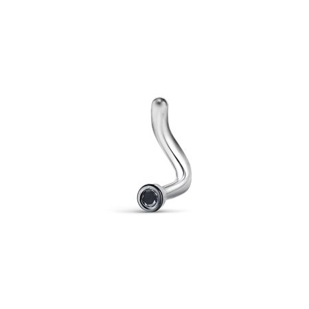 Пирсинг с черным бриллиантом из белого золота 76891