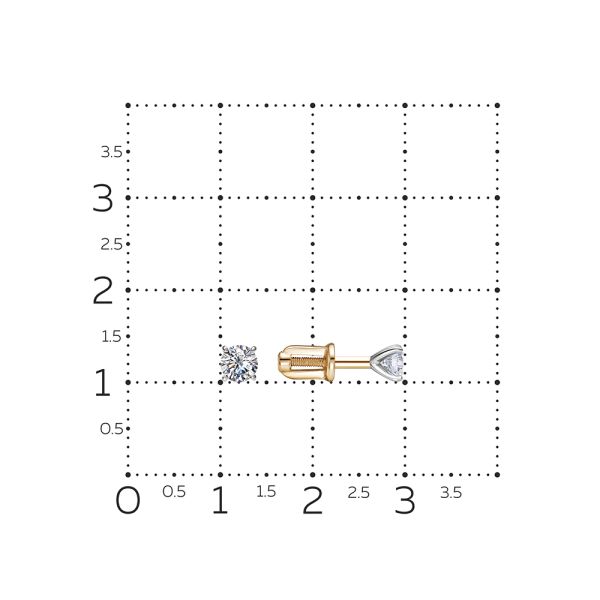 Серьги-пусеты с бриллиантами 0.56 карат из красного золота 137901