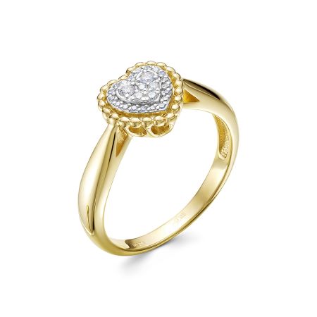 Кольцо с 25 бриллиантами из лимонного золота 116301