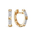 Серьги с 24 бриллиантами 0.12 карат из красного золота 138896