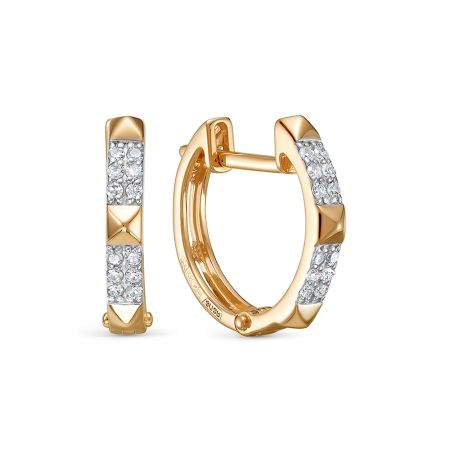 Серьги с 24 бриллиантами 0.12 карат из красного золота 138896