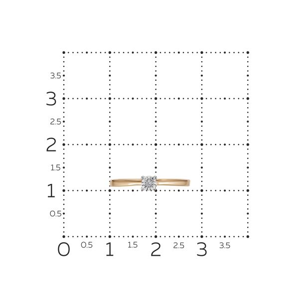 Кольцо с бриллиантом 0.007 карат из красного золота 142503