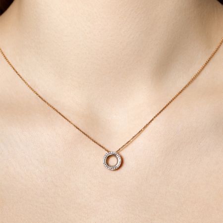 Подвеска с 26 бриллиантами 0.13 карат из красного золота 140842