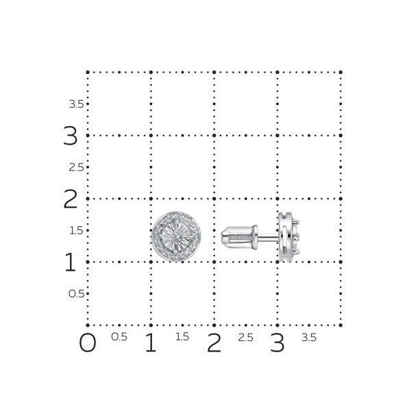 Серьги-пусеты с 20 бриллиантами из белого золота 143721