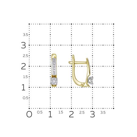 Серьги с 26 бриллиантами из лимонного золота 136392