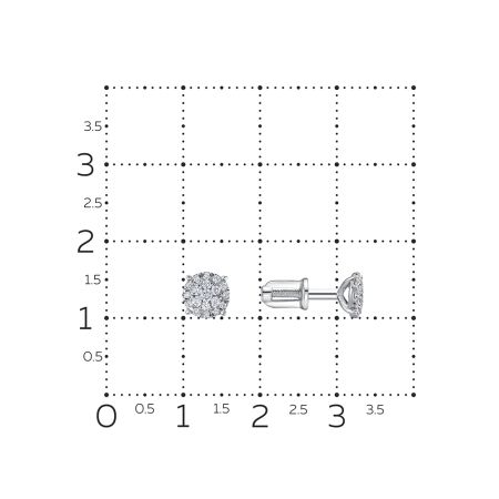 Серьги-пусеты с 38 бриллиантами из белого золота 142942