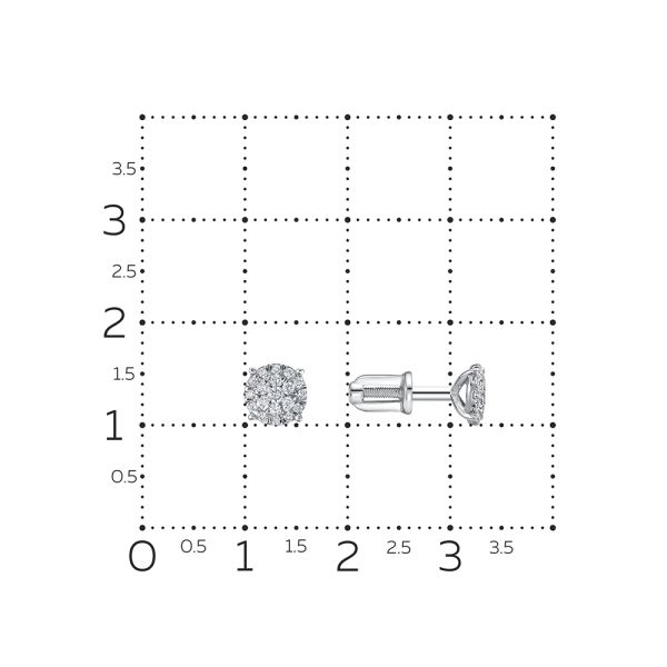 Серьги-пусеты с 38 бриллиантами из белого золота 142942