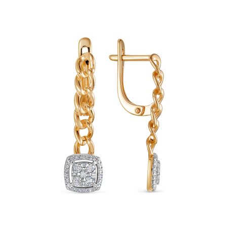 Серьги с 66 бриллиантами из красного золота 136382