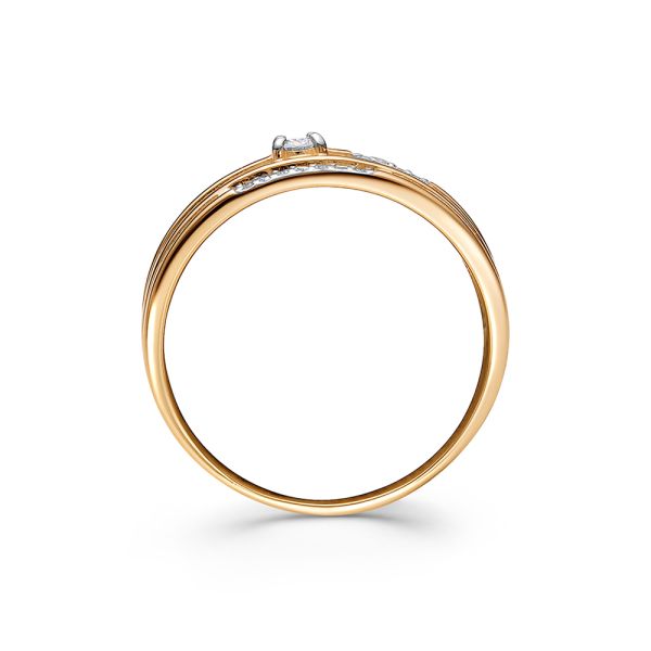 Кольцо с бриллиантами из красного золота 110557