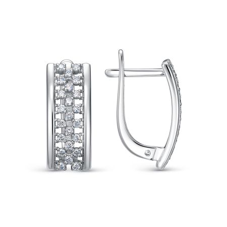 Серьги с 46 бриллиантами 0.322 карат из белого золота 141362