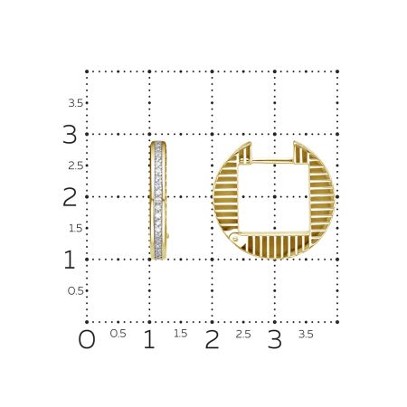 Серьги с 40 бриллиантами 0.2 карат из лимонного золота 142797