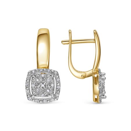 Серьги с 46 бриллиантами из лимонного золота 146400