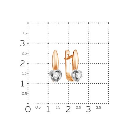 Серьги с бриллиантами 0.123 карат из красного золота 54078