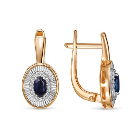 Серьги с сапфирами и 32 бриллиантами из красного золота 138863
