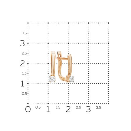 Серьги с бриллиантами 0.218 карат из красного золота 53887